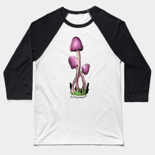 Pink Mushroom Baseball T-Shirt